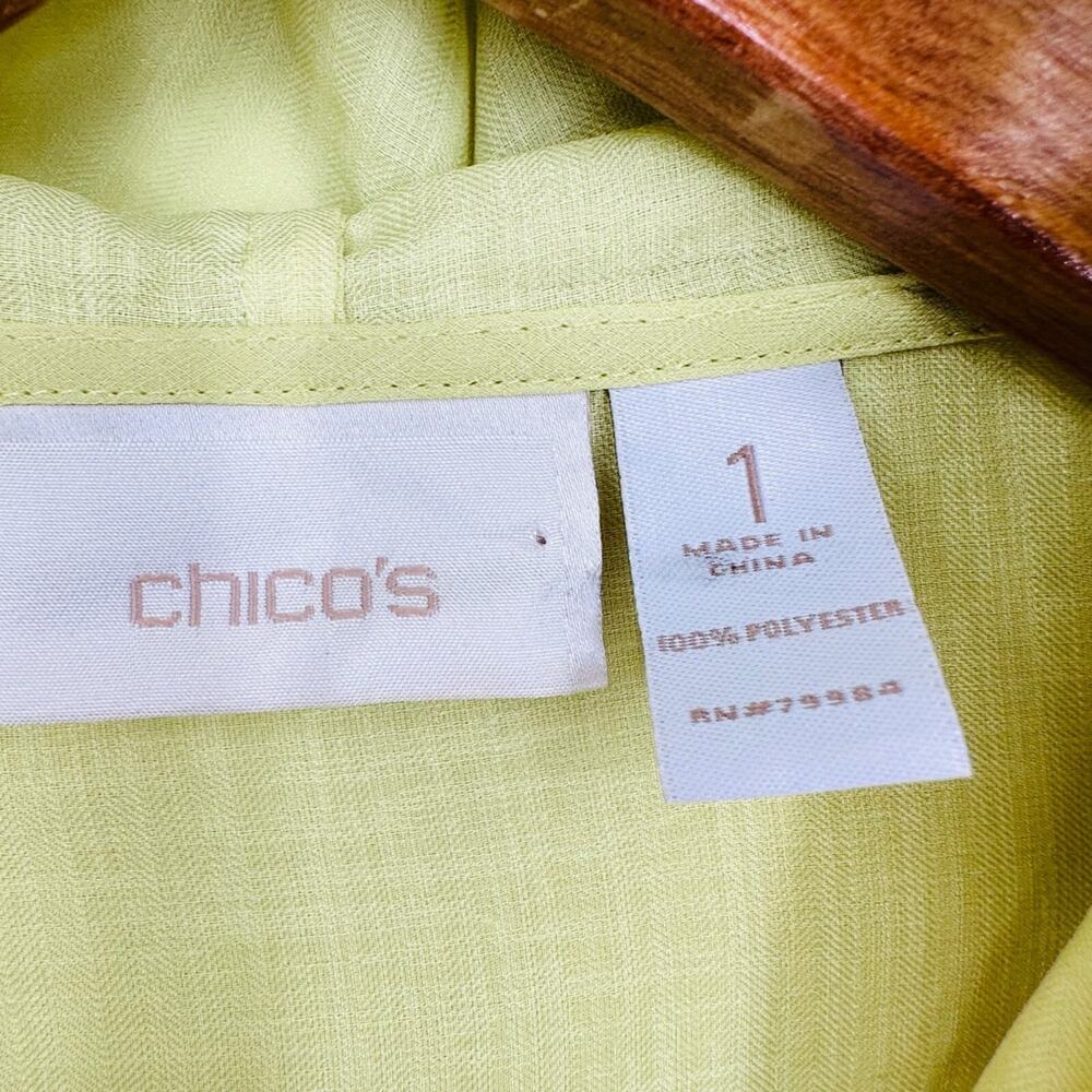 Chicos Travelers Ava Jacket Womens Size Medium Ultra Lightweight Green - Picture 4 of 8